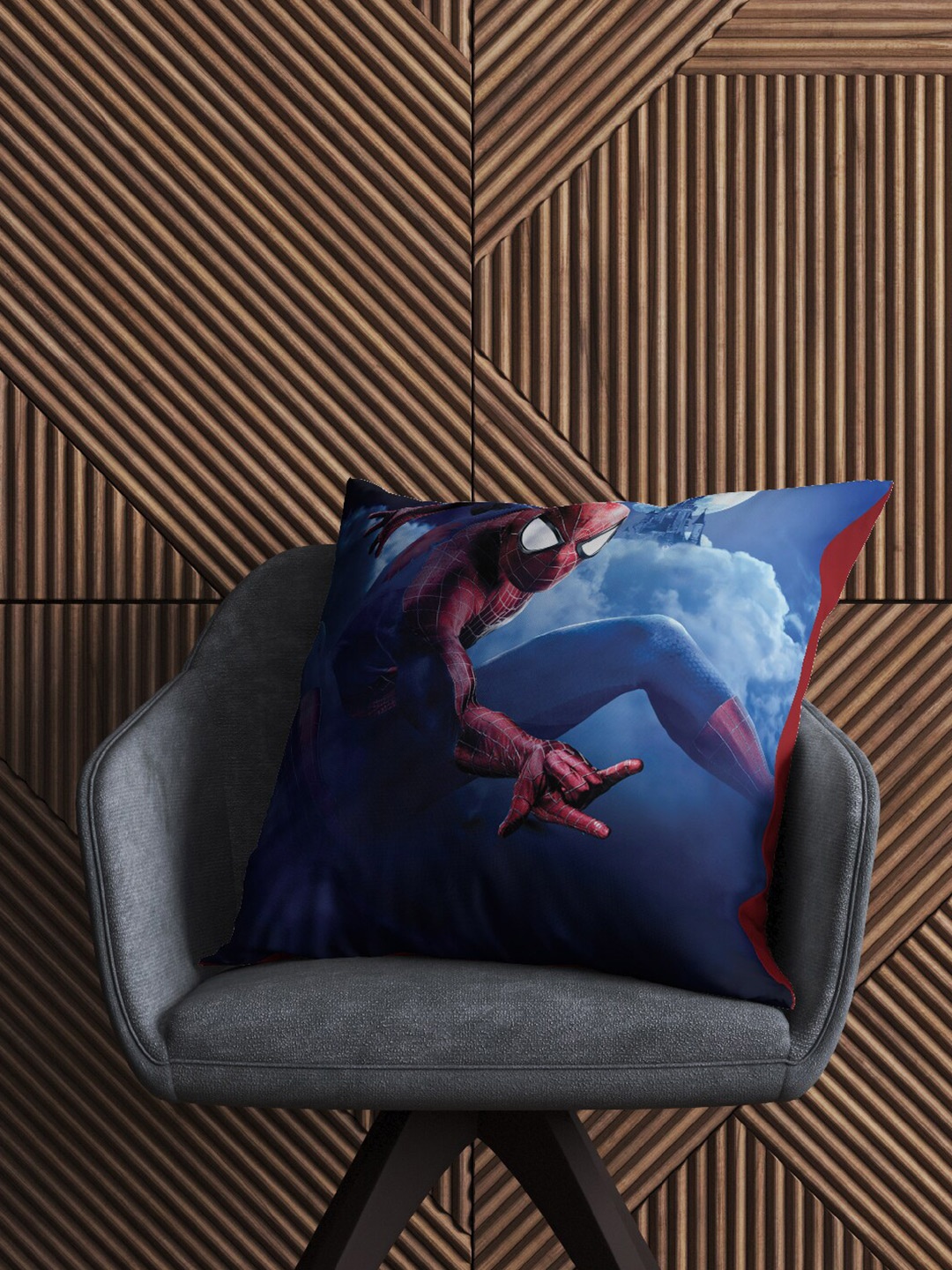 

Marvel Red & Blue Cartoon Characters Velvet Square Cushion Covers