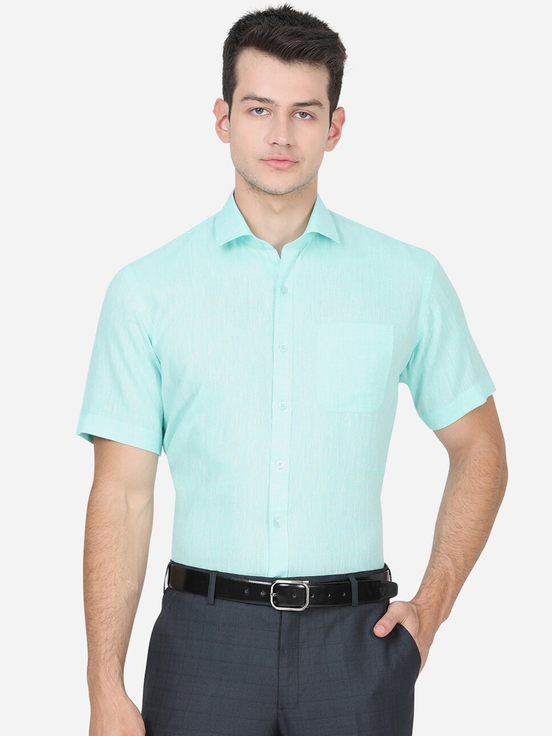 

JADE BLUE Men Blue Slim Fit Cotton Formal Shirt