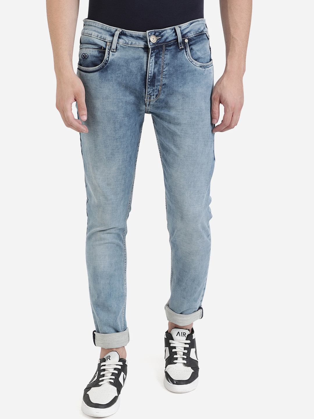 

JADE BLUE Men Blue Slim Fit Heavy Fade Stretchable Washed Jeans