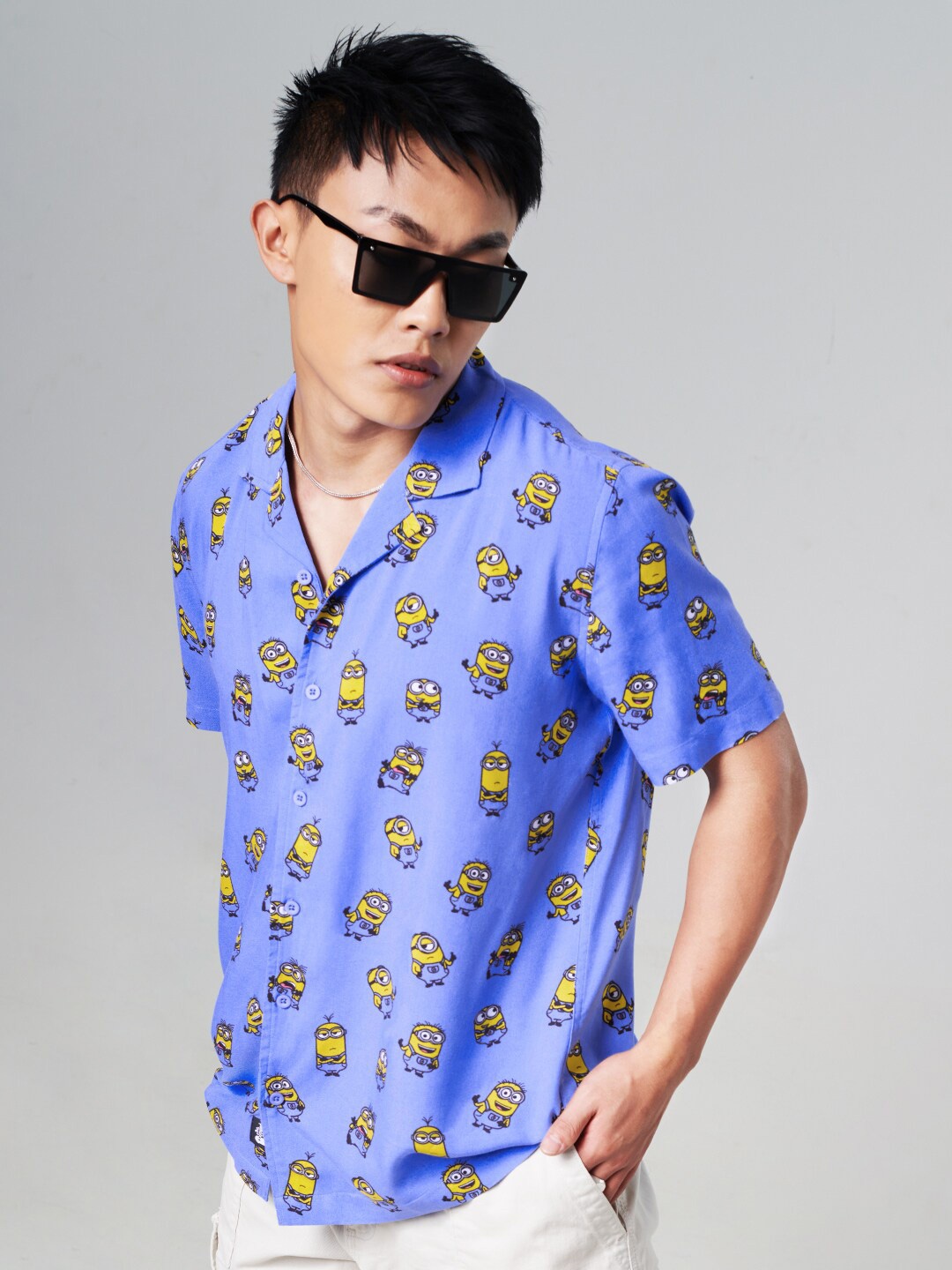 

The Souled Store Men Blue Printed Casual Shirt