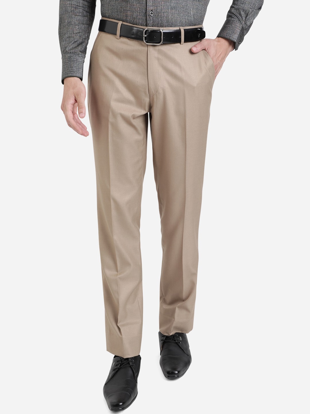 

Greenfibre Men Wrinkle Free Formal Trousers, Khaki