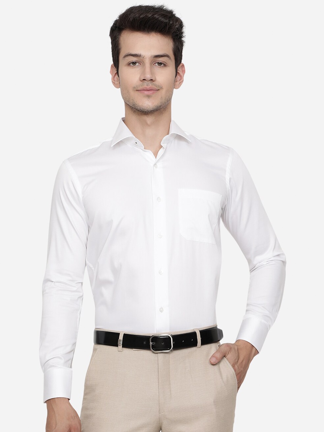 

METAL Men White Slim Fit Formal Pure Cotton Shirt