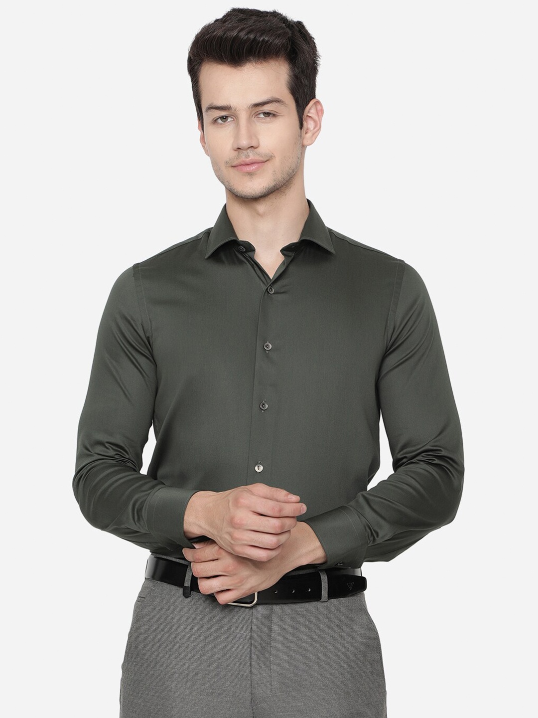 

WYRE Men Green Slim Fit Pure Cotton Formal Shirt