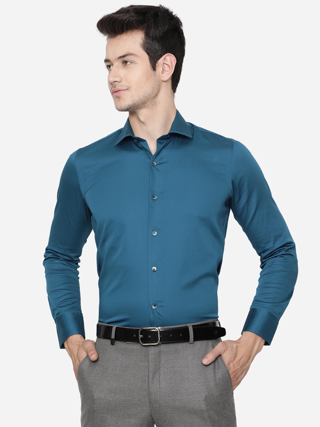 

WYRE Men Blue Slim Fit Pure Cotton Formal Shirt