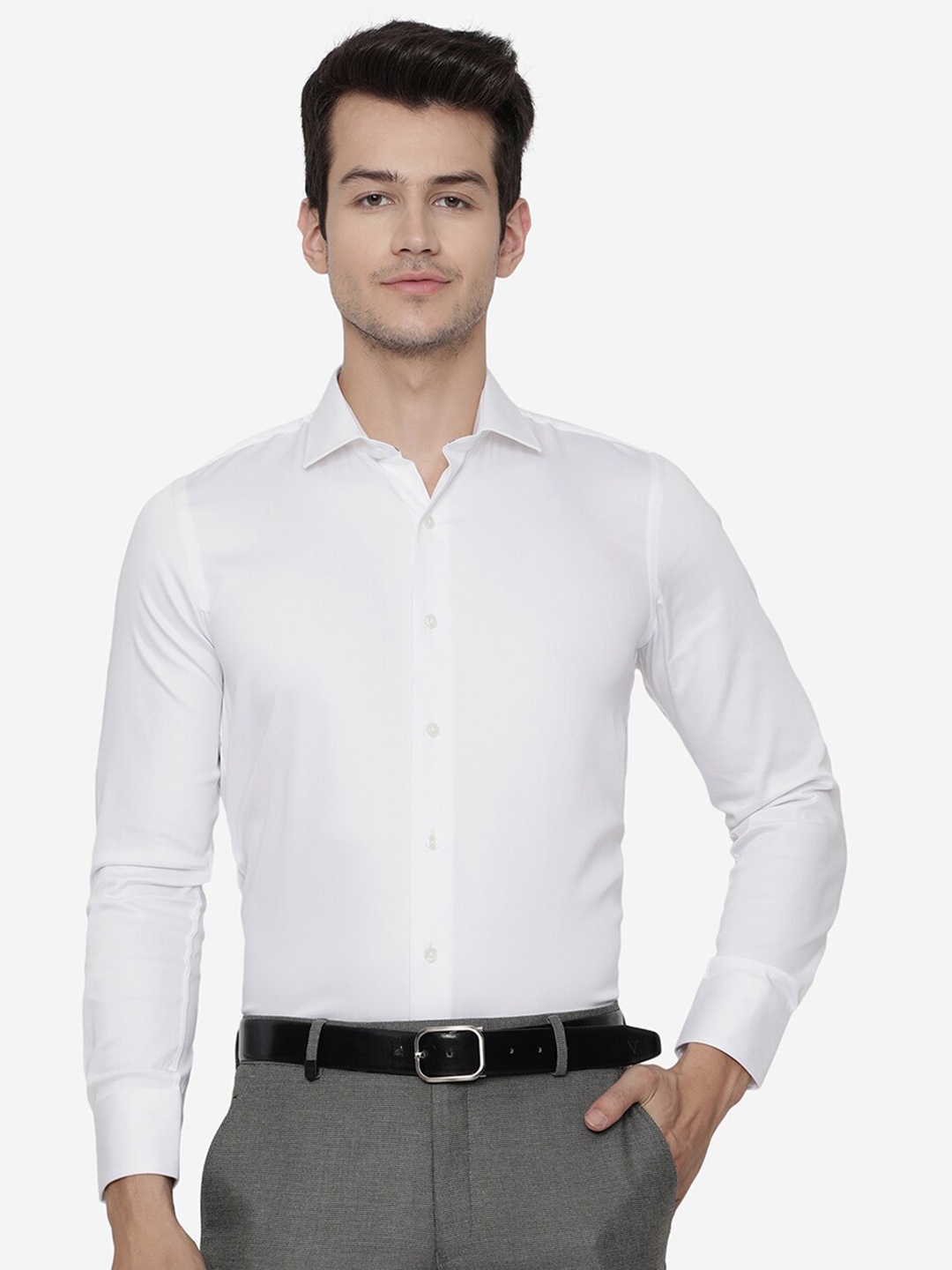 

WYRE Men White Slim Fit Pure Cotton Formal Shirt