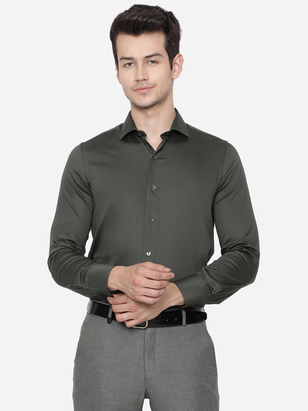 

WYRE Men Green Slim Fit Pure Cotton Formal Shirt