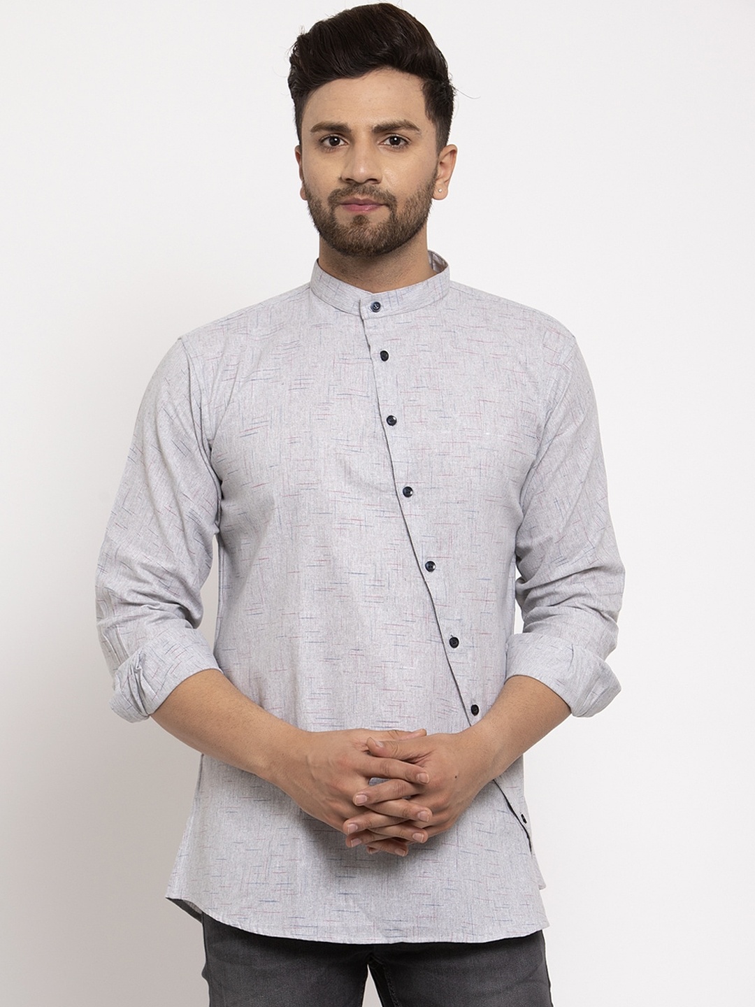 

KLOTTHE Men Grey Solid Kurta