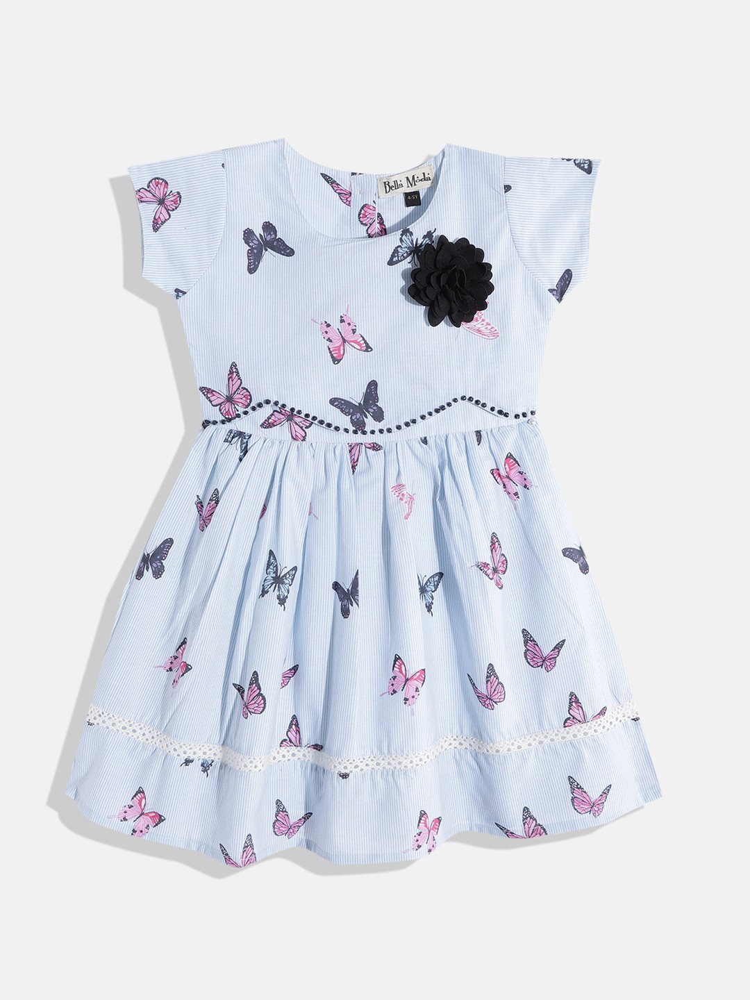 

Bella Moda Blue Printed Pure Cotton Dress