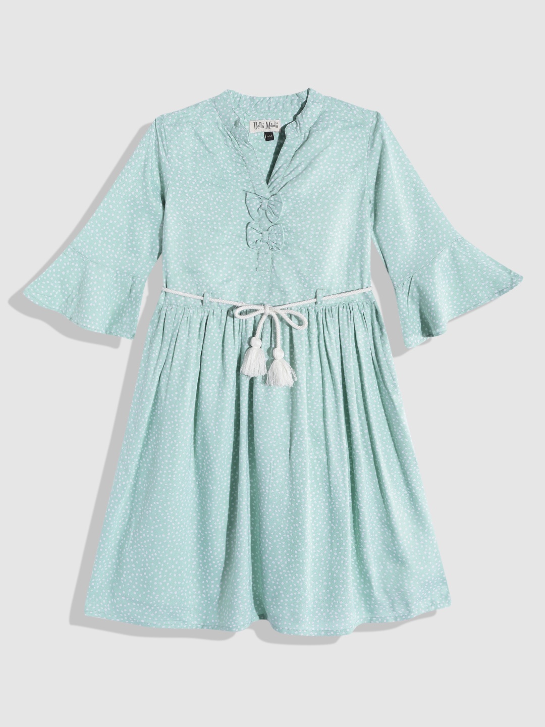 

Bella Moda Green & White Pure Cotton Dress
