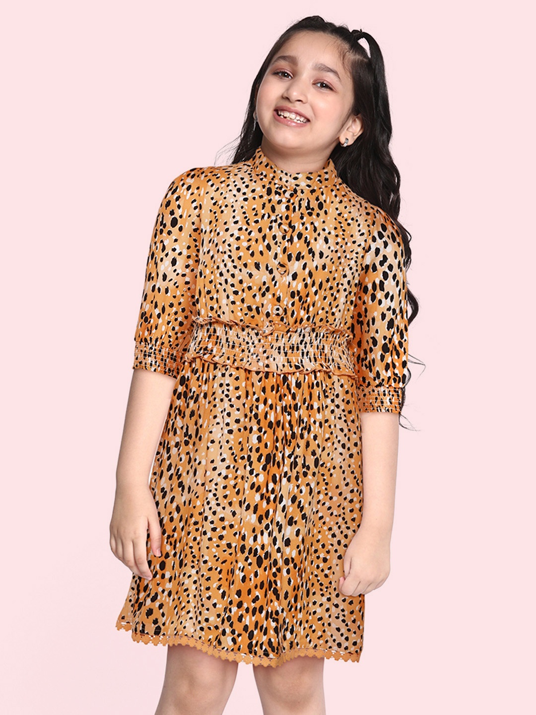 

Bella Moda Orange & Black A-Line Dress