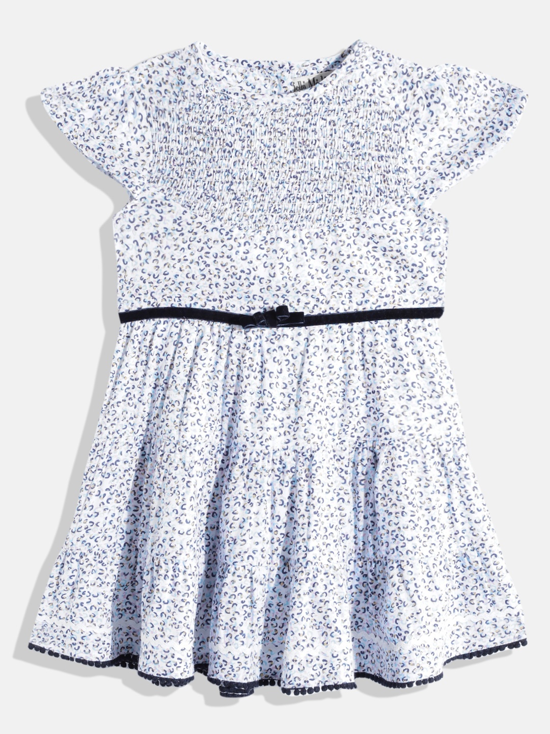 

Bella Moda White & Blue Pure Cotton Dress