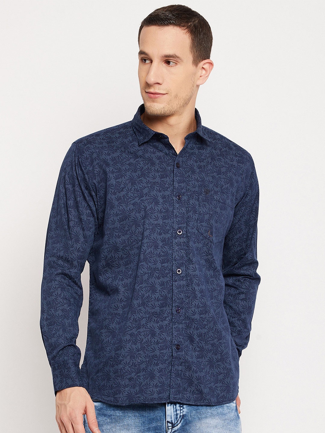 

Duke Men Blue Slim Fit Floral Printed Casual Shirt