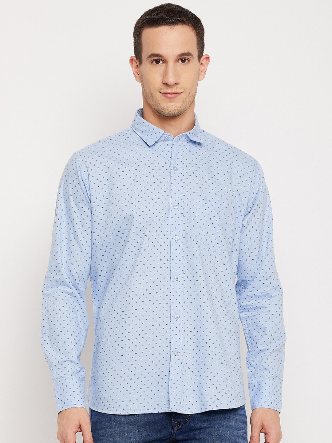 

Duke Men Blue Slim Fit Printed Casual Shirt