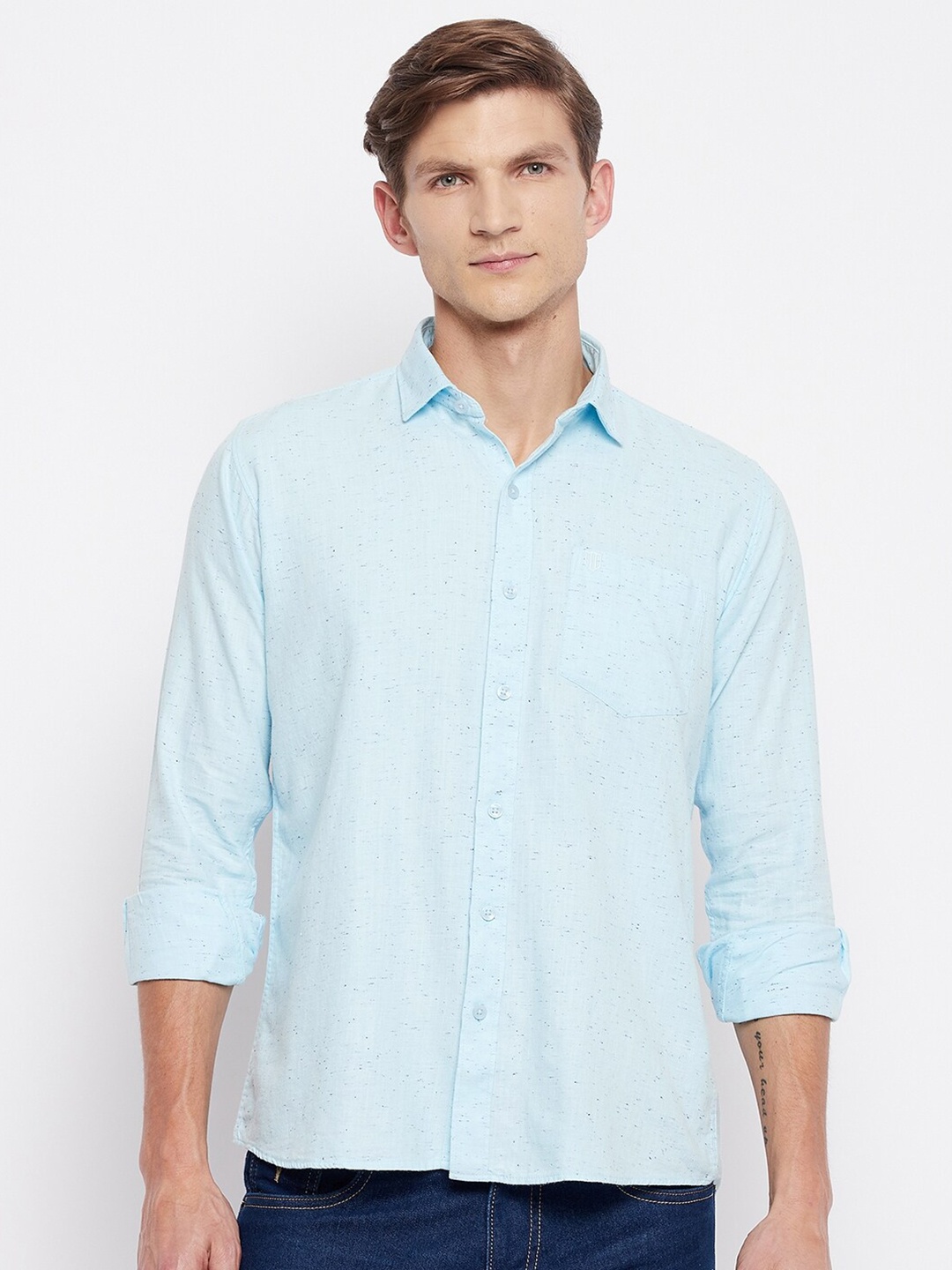 

Duke Men Blue Slim Fit Casual Shirt