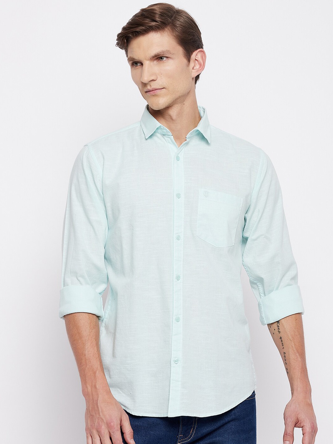 

Duke Men Blue Slim Fit Casual Shirt
