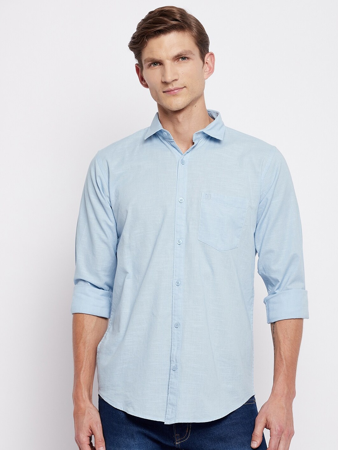 

Duke Men Blue Slim Fit Casual Shirt