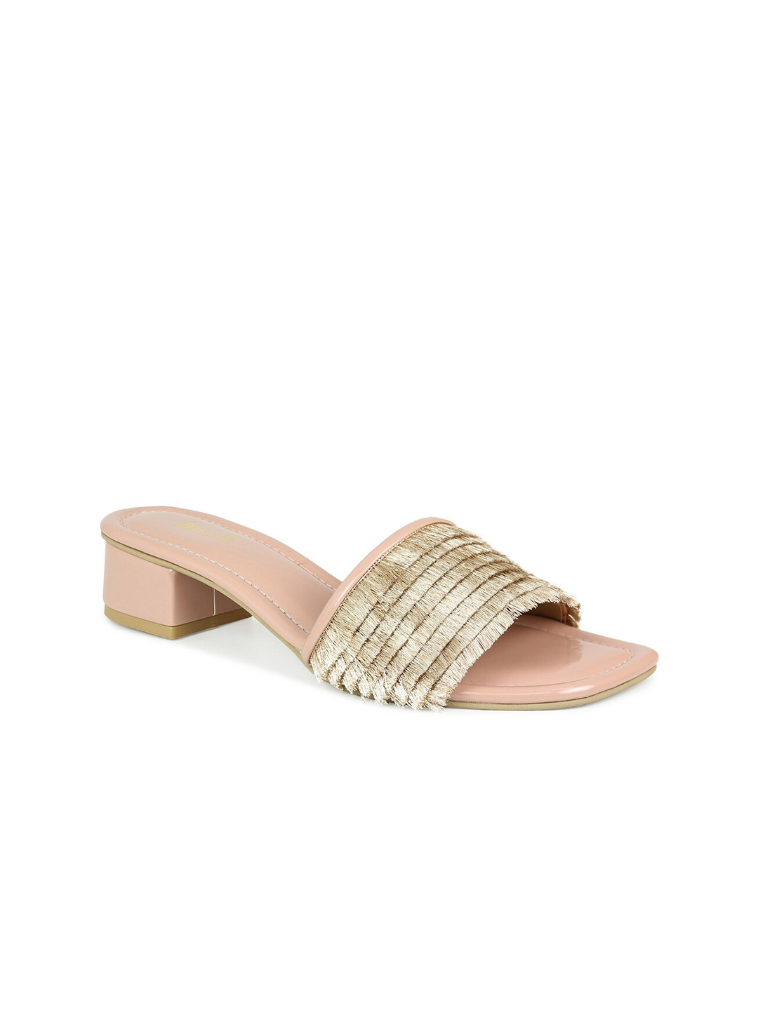 

Inc 5 Women Peach-Coloured Textured Open Toe Flats