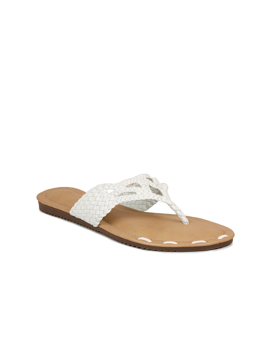 

Inc 5 Women White T-Strap Flats