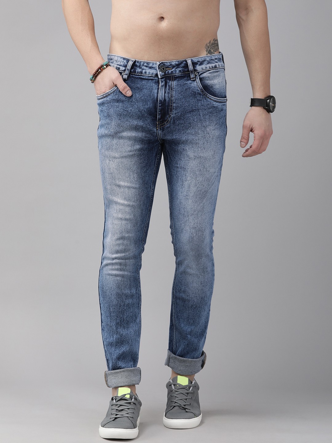 

Roadster Men Blue Comfort Skinny Fit Heavy Fade Stretchable Jeans
