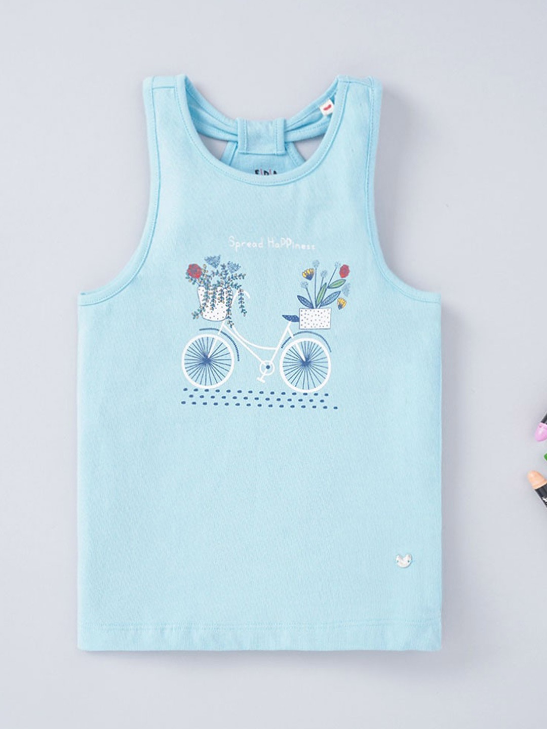 

Ed-a-Mamma Girls Blue Printed T-shirt