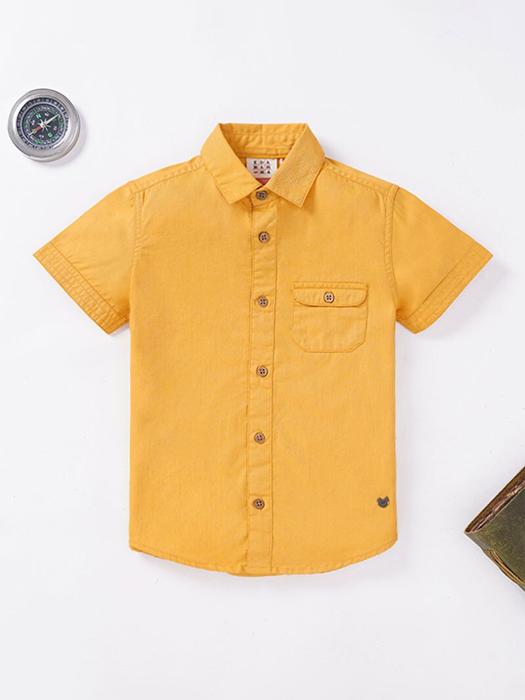 

Ed-a-Mamma Boys Yellow Premium Casual Shirt