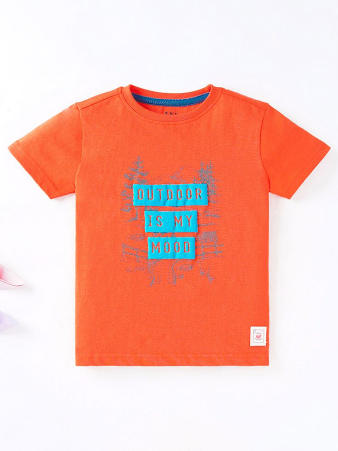 

Ed-a-Mamma Boys Orange & Blue Printed T-shirt