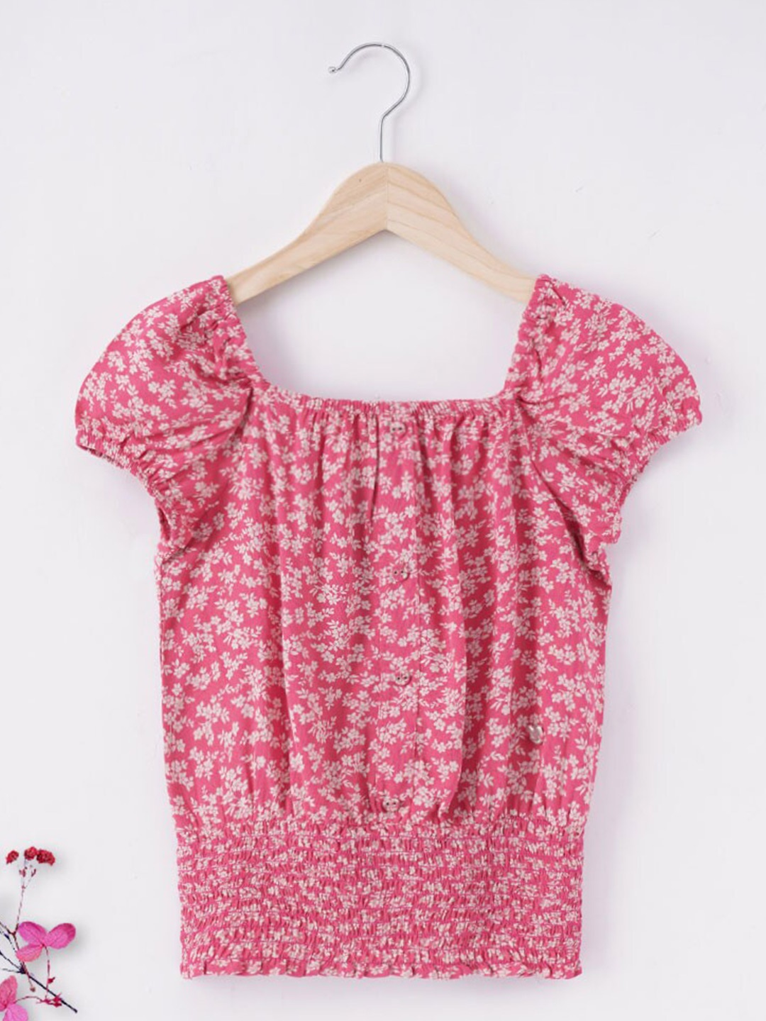 

Ed-a-Mamma Pink Floral Print Top