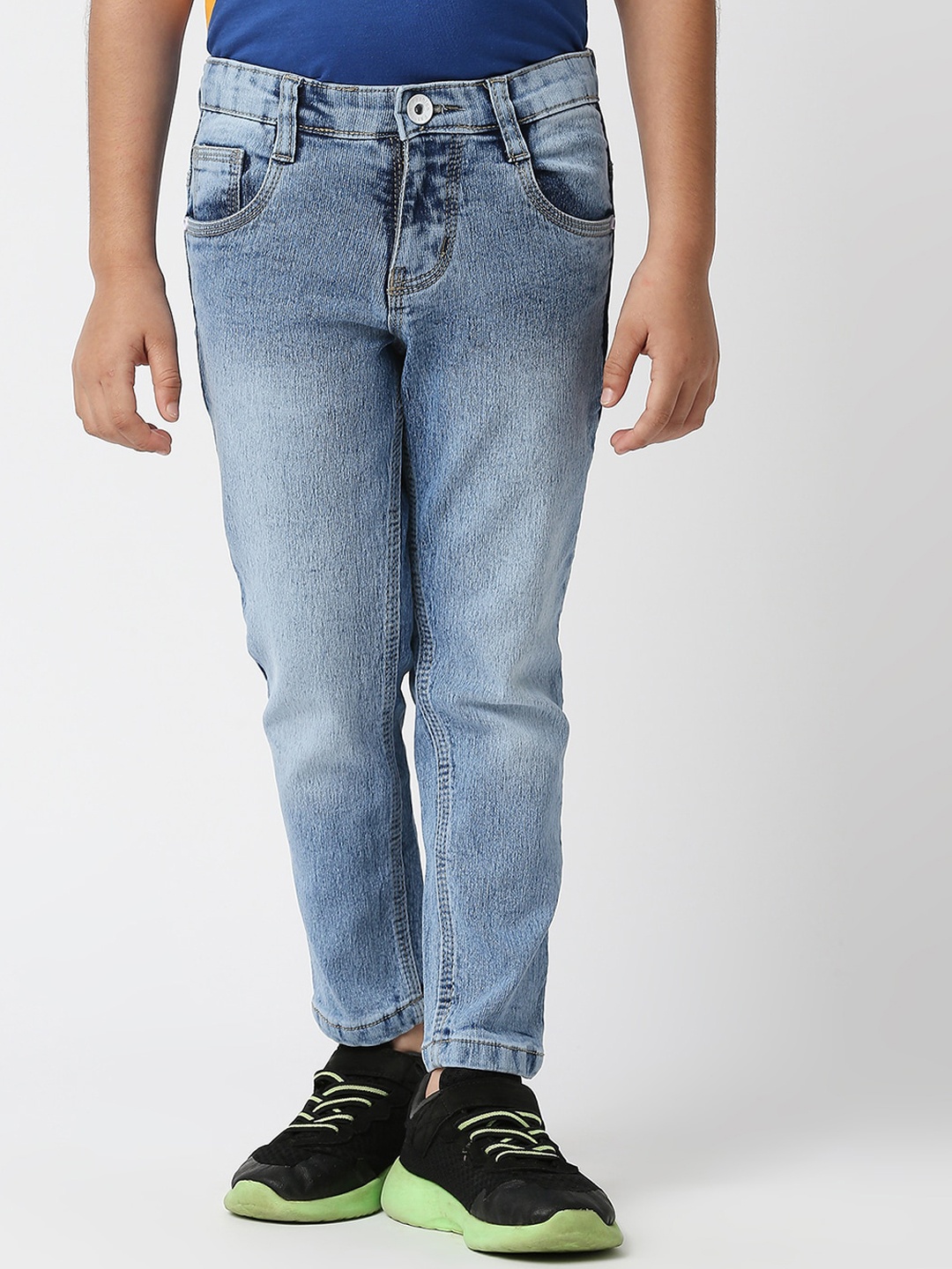 

High Star Boys Blue Slim Fit Heavy Fade Stretchable Jeans