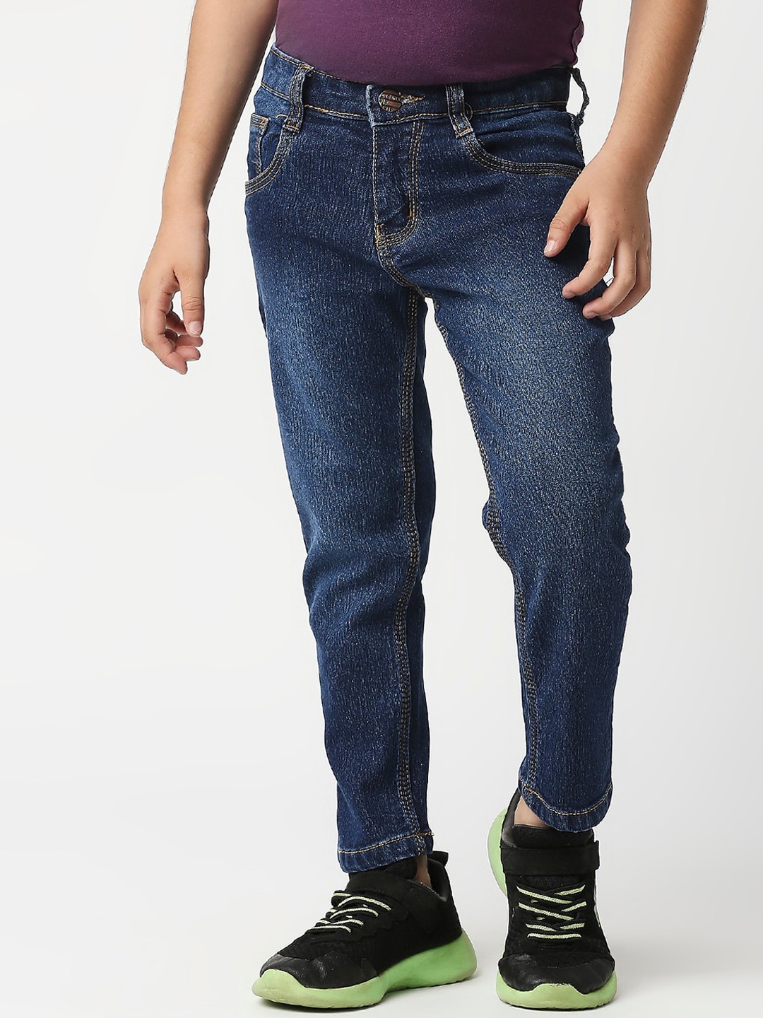 

High Star Boys Blue Slim Fit Light Fade Stretchable Jeans