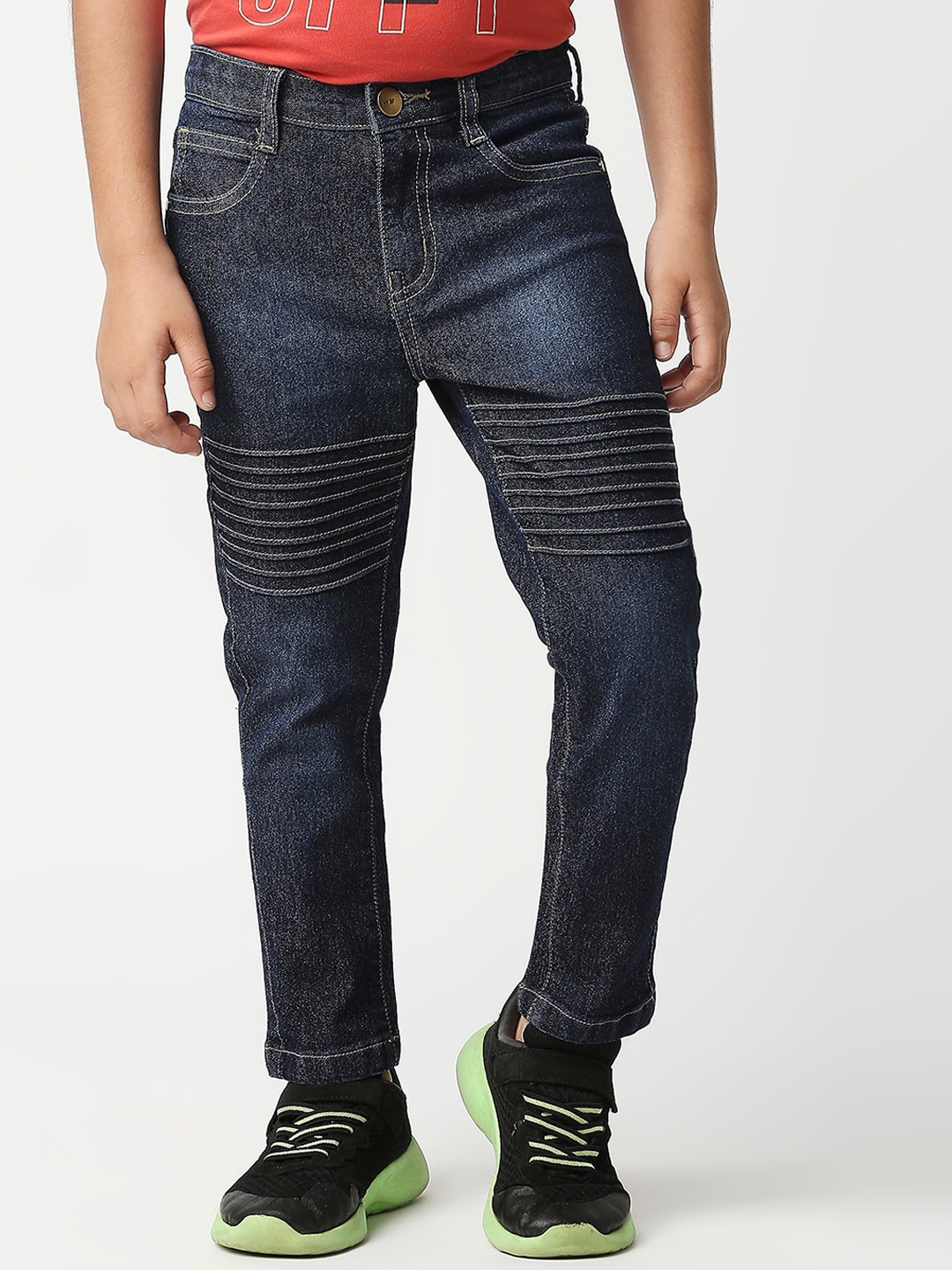 

High Star Boys Blue Slim Fit Light Fade Stretchable Jeans