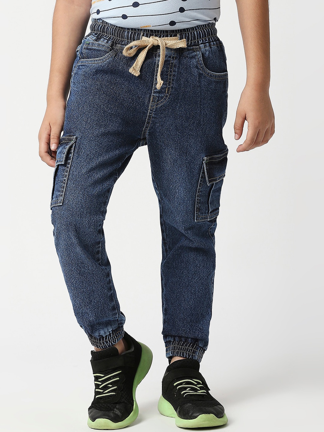 

High Star Boys Blue Slim Fit Mildly Distressed Stretchable Jeans