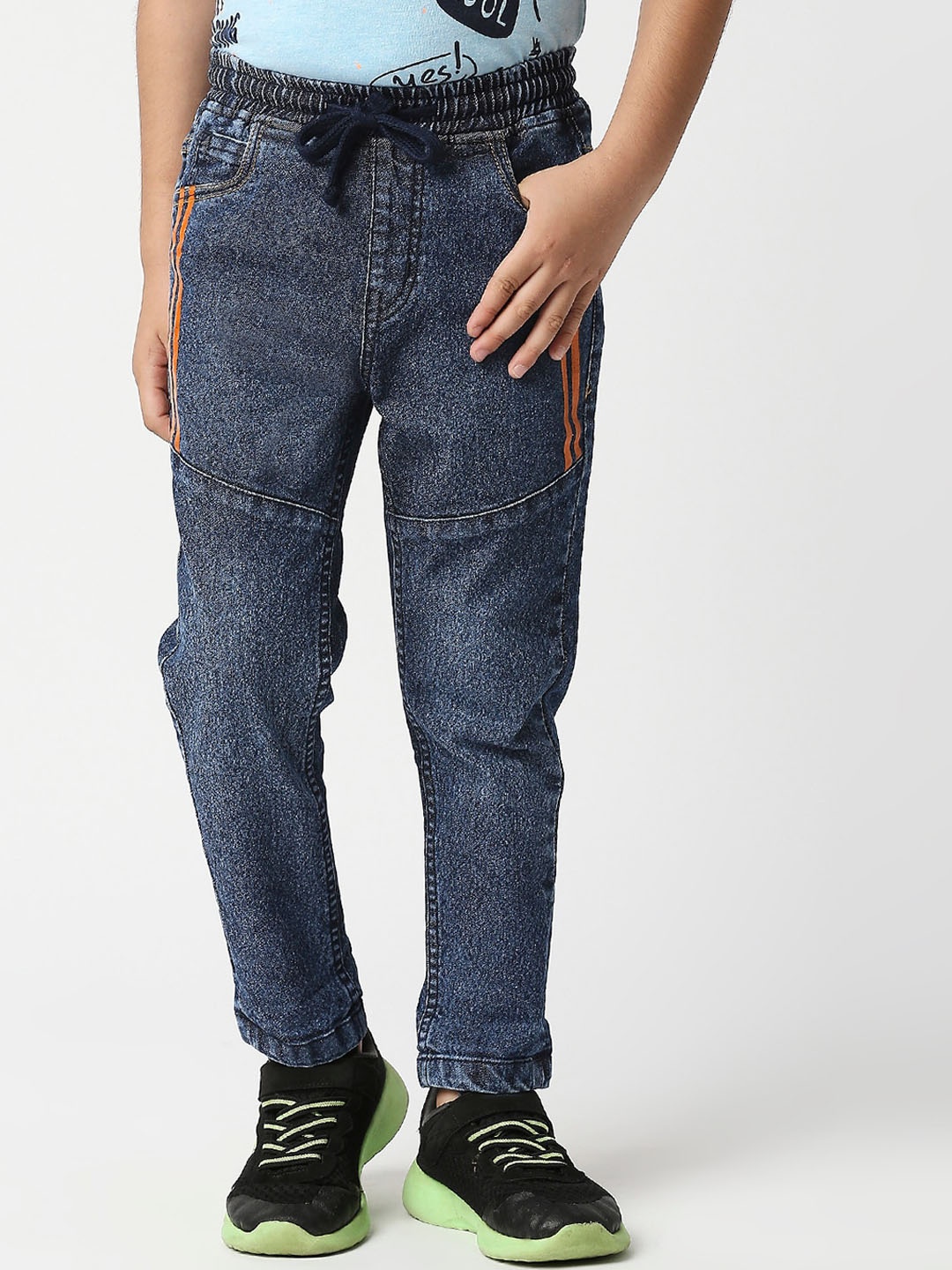 

High Star Boys Blue Slim Fit Heavy Fade Stretchable Jeans