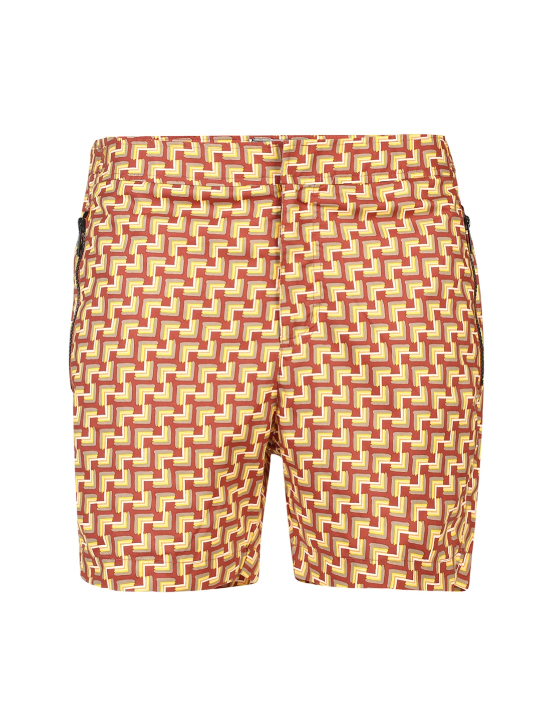 

Ted Baker Men Orange Whiskers & Chevron Printed Shorts