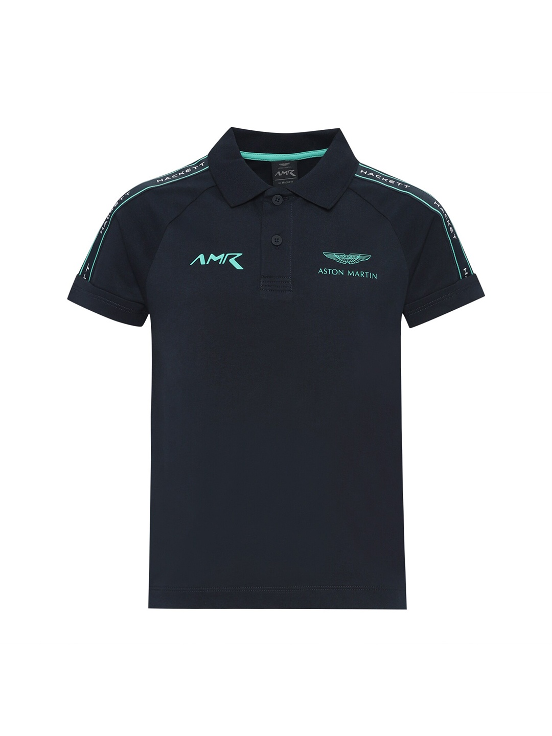 

HACKETT LONDON Boys Green Printed Polo Collar T-shirt