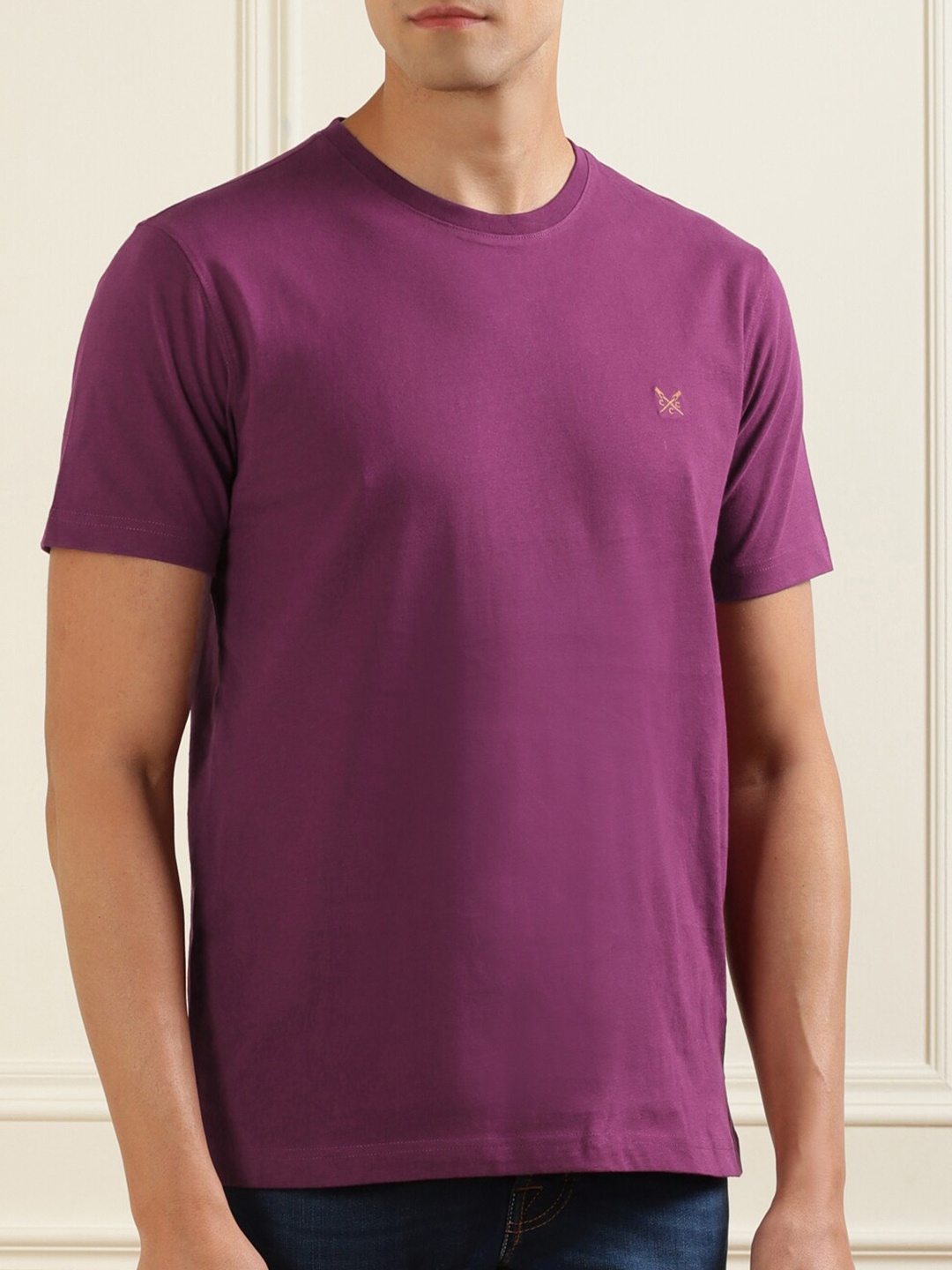 

Crew Clothing Men Purple V-Neck T-shirt