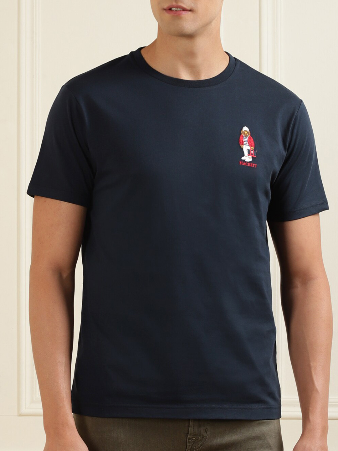 

HACKETT LONDON Men Navy Blue T-shirt