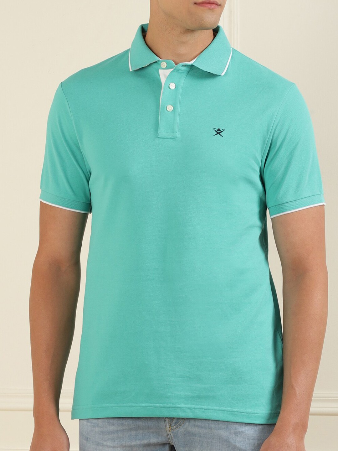 

HACKETT LONDON Men Blue Polo Collar T-shirt