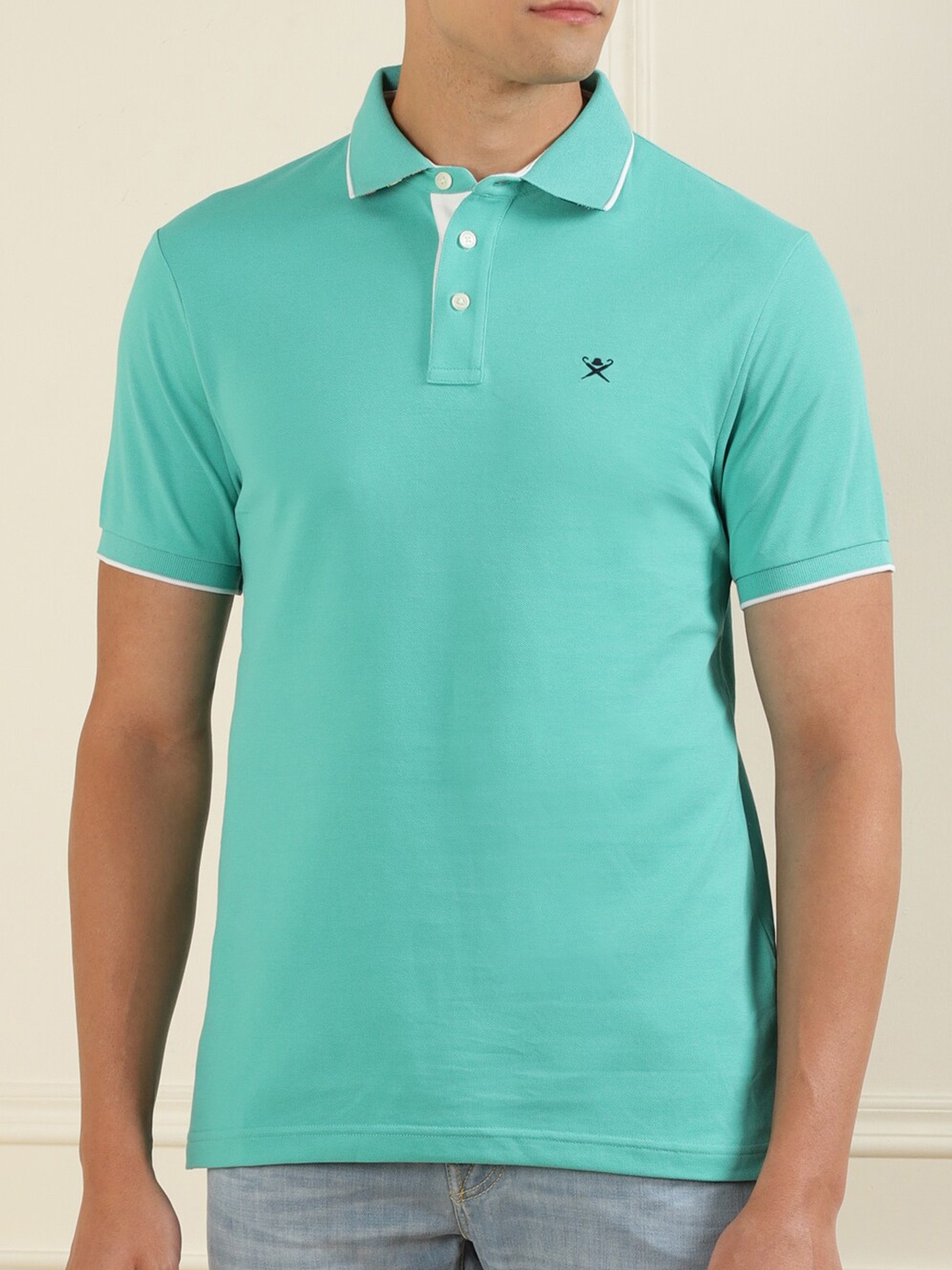 

HACKETT LONDON Men Blue Polo Collar T-shirt