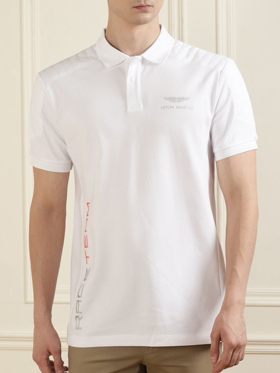 

HACKETT LONDON Men White Polo Collar T-shirt