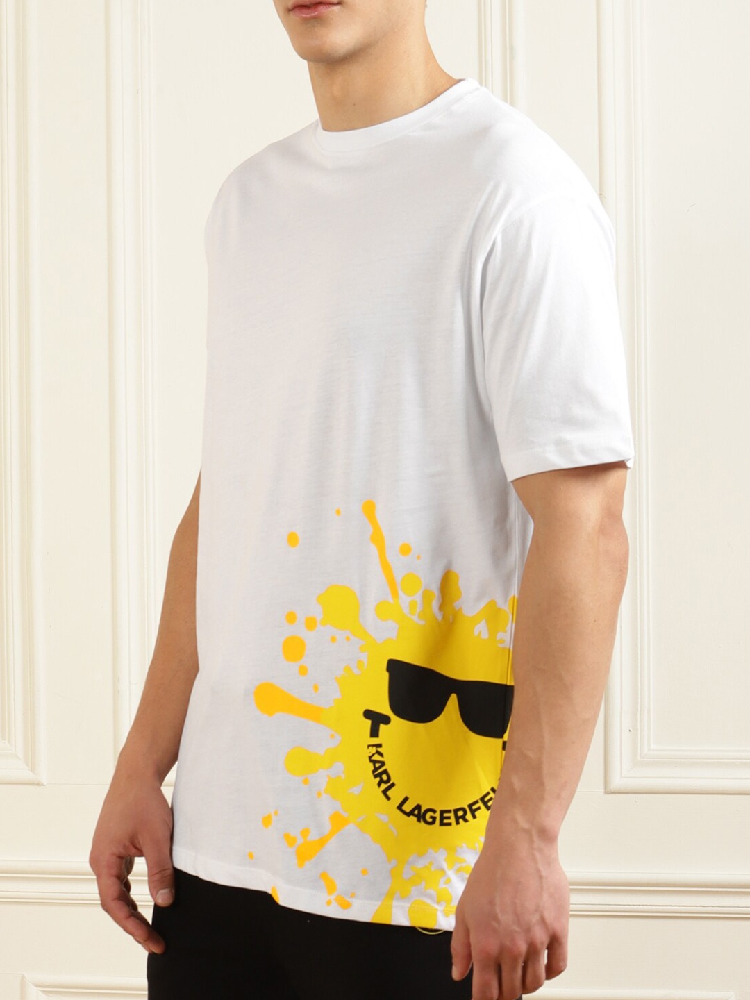 

Karl Lagerfeld Men White Printed Graphic T-shirt