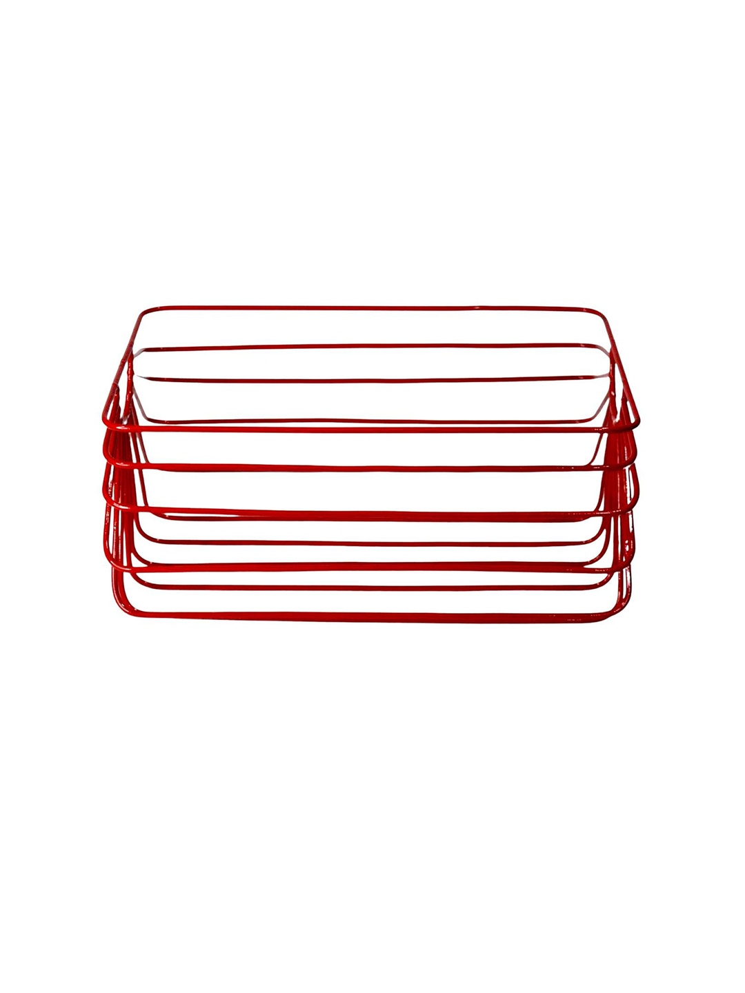 

Tranquil square Red Solid Metal Fruit Basket