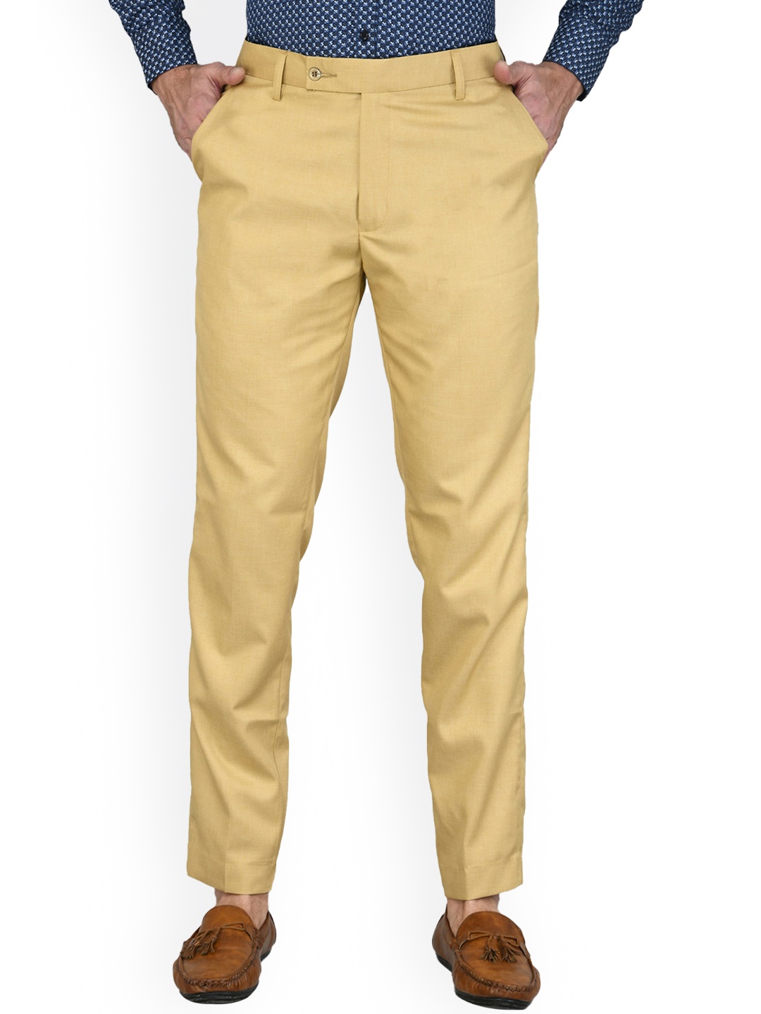

Sam and Jack Men Beige and Light Grey Pack of 2 Smart Chambray Chinos Trousers