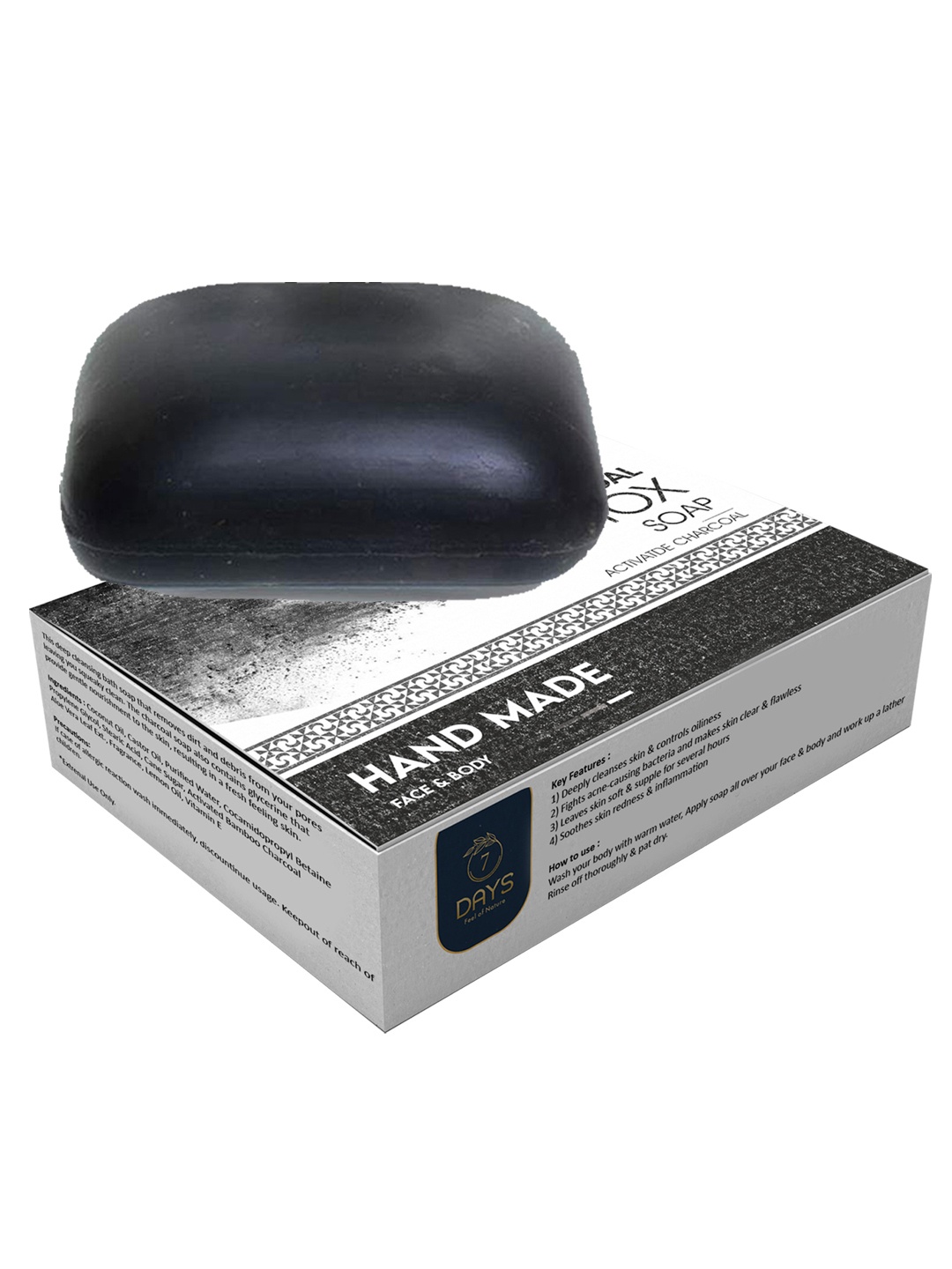

7 DAYS Handmade Charcoal Detox Soap 100 g, Black
