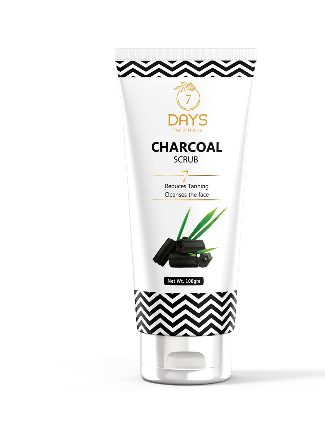 

7 DAYS Activated Charcoal Vegan Face Scrub for Pore Cleansing - 100 g, White