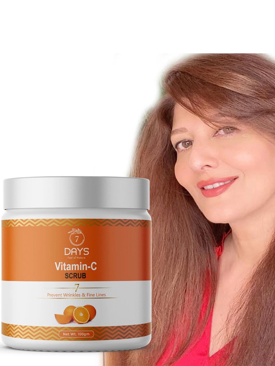 

7 DAYS Vitamin C Face Scrub For Glowing Skin, With Walnut For Skin Illumination-100 g, White