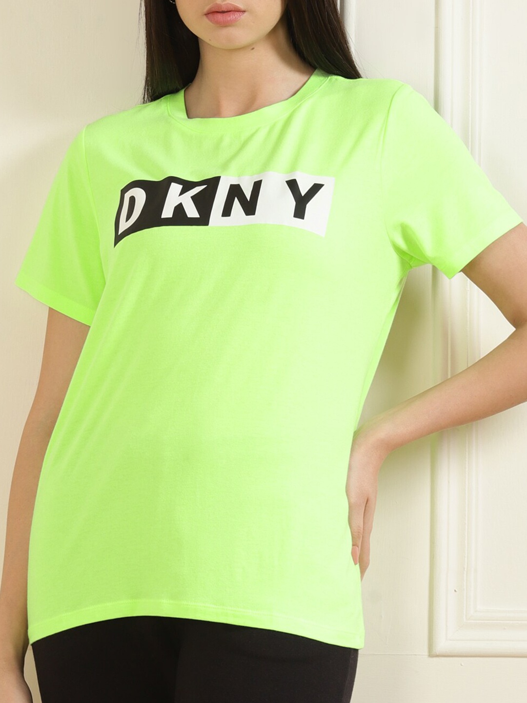 

DKNY Women Lemon Yellow Blouson Top