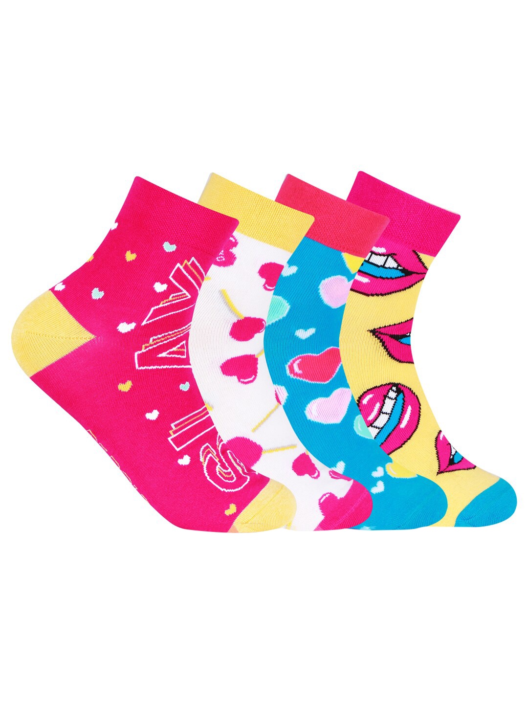 

Bonjour Women Pack Of 4 Multicolored Above Ankle-Length Socks, Multi