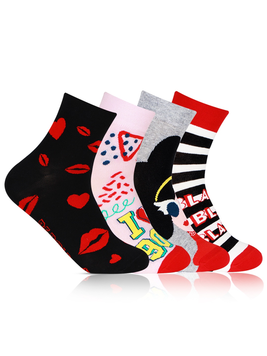 

Bonjour Women Pack Of 4 Assorted Above Ankle-Length Socks