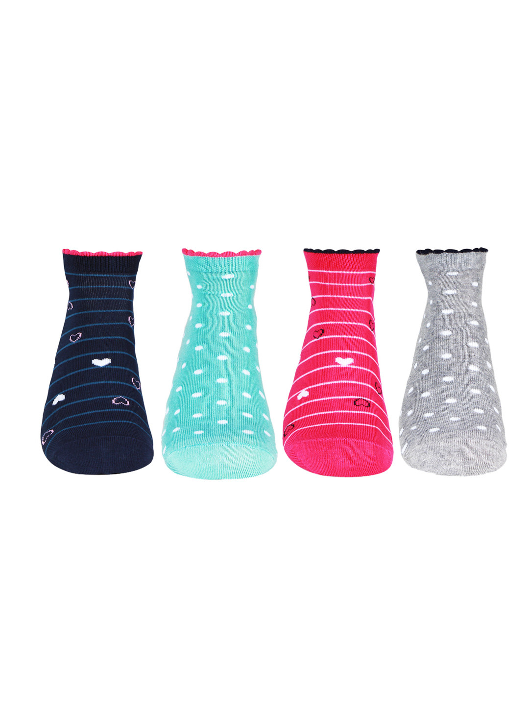 

Bonjour Women Pack of 4 Assorted Ankle Length Socks