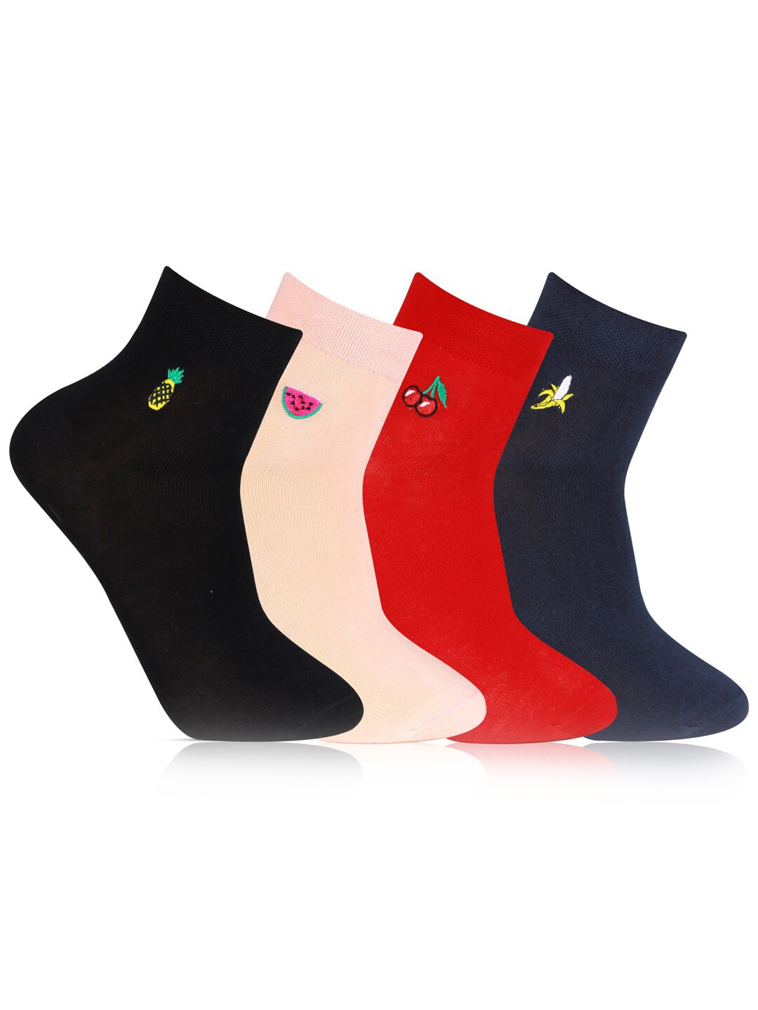 

Bonjour Women Pack Of 4 Assorted Above Ankle-Length Socks